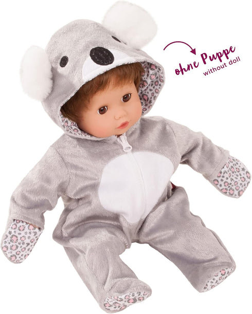 Gotz One Piece Koala Bear Costume Pajama Sleeper with Padded Feet, Paws and Hood with Ears for 12-13" Baby Dolls...