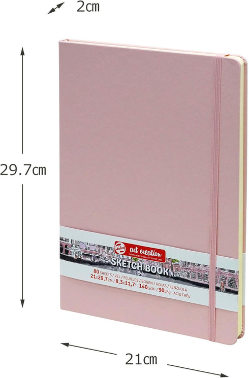 Tarens T9314-013M Art Creations Sketchbook, Drawing Notebook, 8.3 x 11.7 inches (21 x 29.7 cm), Pastel Pink, Thickness: 4.9 oz/sq ft (140 g/m2), F...