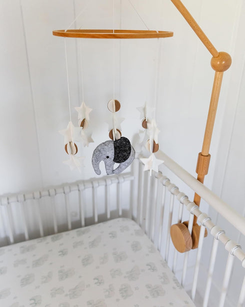 Scandinavian Elephant Baby Crib Mobile - Grey, Portable, Hanging Mobile for Newborns, Parents, Gift-givers...