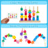 Montessori Toys for 2 3 4 Year Old Kid Boy Girl Toddler, Montessori Wooden Beads Sequencing Toy Set, Lacing Beads & Stacking Block & Matching Shap...
