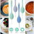 4 Pieces Large Silicone Mixing Spoon for Baking, Serving, Basting - Heat Resistant, Non Stick Utensil Spoon (Blue, Gray, Green)...
