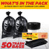 40-45 Gallon Heavy Duty Trash Bags, 1.5 Mil Black, 50 Count, Individually Folded, Industrial Strength, Made in USA...