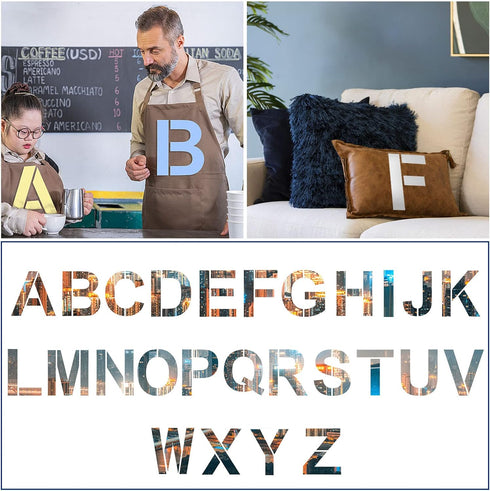 36 Pcs Large Alphabet Letter Stencils and Number Stencils,Reusable Letter Stencils for Painting on Wood Wall Fabric Rock Chalkboard Glass (12 Inch...