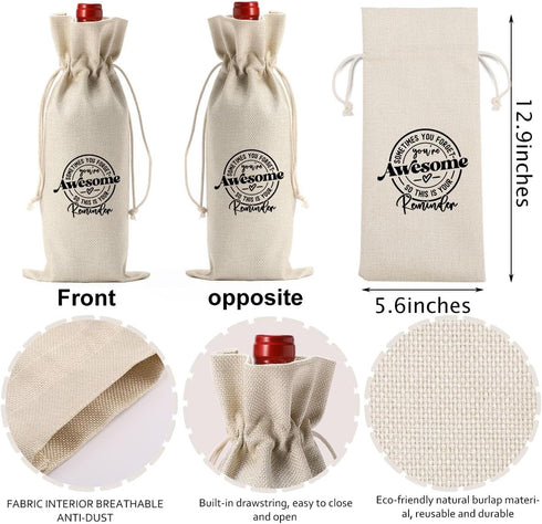YUANHAO Best Friends Wine Bag, Friendship Gifts for Bestie Friends, Thanksgiving Christmas Appreciation Gifts for Coworker, Sometimes You Forget Y...