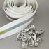 Leekayer #5 Metallic Nylon Coil Zippers by The Yard Colorful Teeth Zipper Bulk 10 Yards White Tape with 25pcs Silver Sliders for DIY Sewing Tailor...
