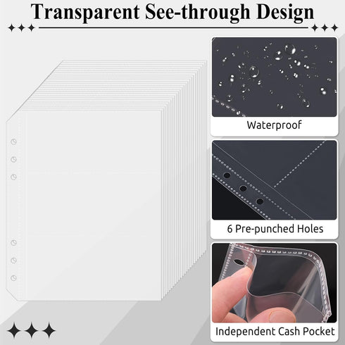 100 Envelopes Money Saving Challenge Binder, A5 Plastic Budget Binder with Cash Envelopes, Savings Binder for Planning and Saving $5050, Black...