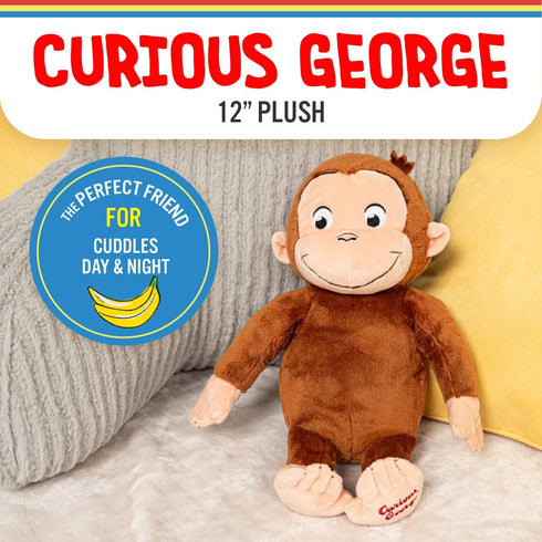 KIDS PREFERRED Curious George Monkey Stuffed Animal Plush Toys Soft Cutest Cuddle Plushie Gifts for Baby and Toddler Boys and Girls - 12 Inches...