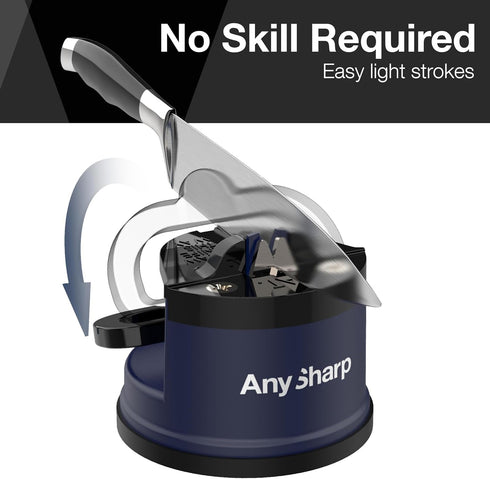 AnySharp Knife Sharpener, Hands-Free Safety, PowerGrip Suction, Safely Sharpens All Kitchen Knives, Ideal for Hardened Steel & Serrated, World's B...