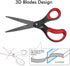 LIVINGO 2 Pack 8" Titanium Non-Stick Scissors, Professional Stainless Steel Comfort Grip, All-Purpose, Straight Office Craft Scissors for DIY(Red/...