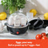 BELLA Rapid Electric Egg Cooker and Poacher with Auto Shut Off for Omelet, Soft, Medium and Hard Boiled Eggs - 7 Egg Capacity Tray (1 Pack) Black...