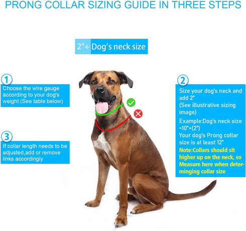 Dog Prong Collar, Dog Pinch Training Collar with Quick Release Clip, Adjustable Stainless Steel Links with Rubber Tips, Choke Collar for Small Med...