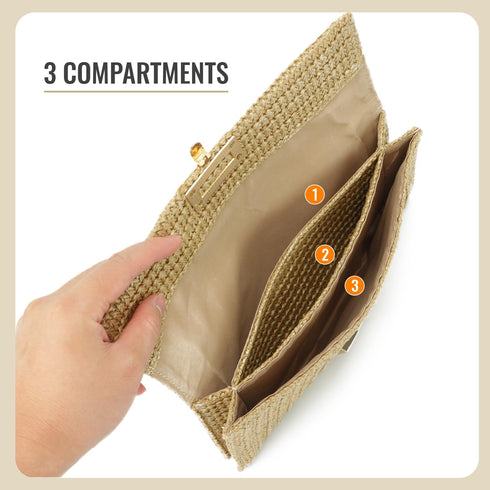 Freie Liebe Straw Clutch Purses for Women Summer Beach Bag Woven Purse Wicker Rattan Envelope Clutch for Wedding...