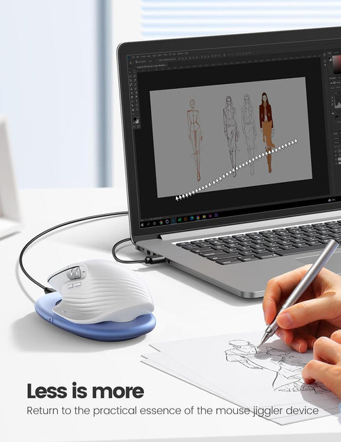 Mouse Jiggler, Undetectable Mouse Mover Device, Widened and Ultra Slim Physical Mouse Wiggler Keeps The Mouse Moving, Mouse Shaker for Work-from-H...