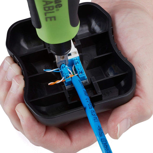 trueCABLE Keystone Jack Punch Down Stand, 90 Degree Handheld Termination Aid, truePUCK...