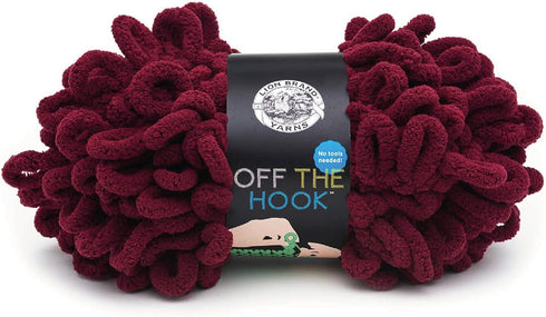 Lion Brand Yarn Off the Hook Yarn, Bulky No-Needle Craft Yarn for Crocheting, Hand-Knitting Yarn, 1-Pack, Cherry Bomb......