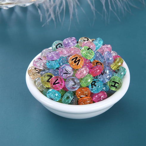 Large Hole Beads 500pcs Spacer Beads Letter Beads for pens European Craft Beads for Jewelry Making DIY Bracelet dian...