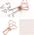 100 Pcs Mini Clips, Heart Shape Multicolor Paper Clips for Paperwork, Home, School, Office Supplies (Rose Gold)...