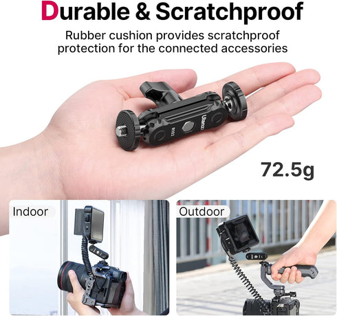 ULANZI Magic Arm with Double Ballhead 1/4" Screw, Compatible with Universal Monitor Mount for Camera, Video Shooting Photography Accessories Micro...
