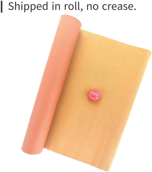 AOUXSEEM 11.8" x 52"(30cm x 132cm) Tan Faux Leather Roll for Bows Earrings Handbag Wallet Purses Sewing Craft Making DIY Handmade Crafts Fabric...