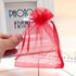 100 Pc 5x7 inch Gift Wrap Bags Red,Organza Sheer Fabric,Drawstring Glossy Pastel Treat Bags for Baby Shower Favor,House Party Favors,Bridal Shower...
