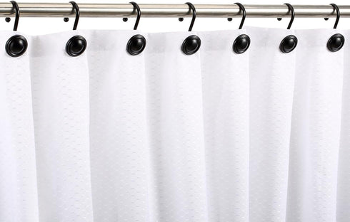 CHICTIE Black Shower Curtain Hooks Rings,Set of 12 Decorative Shower Hooks for Shower Curtain,Premium Rust Resistant Metal Shower Hangers Hooks fo...