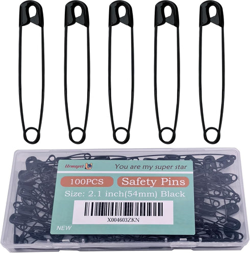 Safety Pins, 100PCS-2.1Inch Small Safety Pins, Rust-Resistant Nickel Plated Steel, Sharp Edge Safety Pin for Clothes, Sewing, Arts & Craft, Small ...