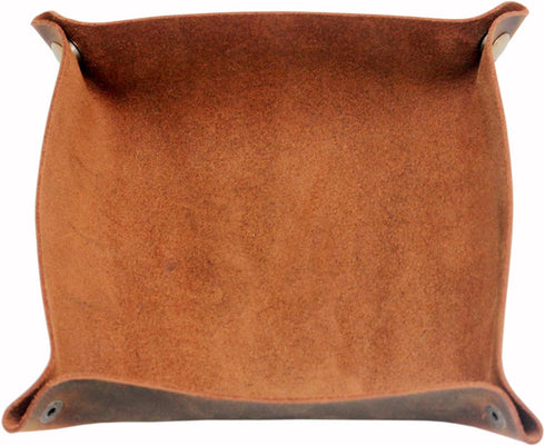 boshiho Valet Tray for Men, Leather Jewelry Catchall Key Phone Coin Box Change Caddy Bedside Storage Box (Crazy Horse Leather - Dark Brown)...
