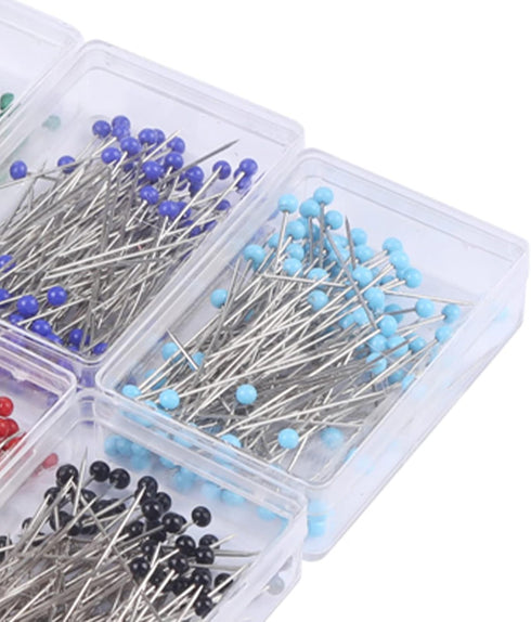1000Pcs Straight Pins Glass Ball Head Colorful 38mm Long for Sewing Quilting Pins Map Tack Ornament DIY Craft (1000 Pieces)...