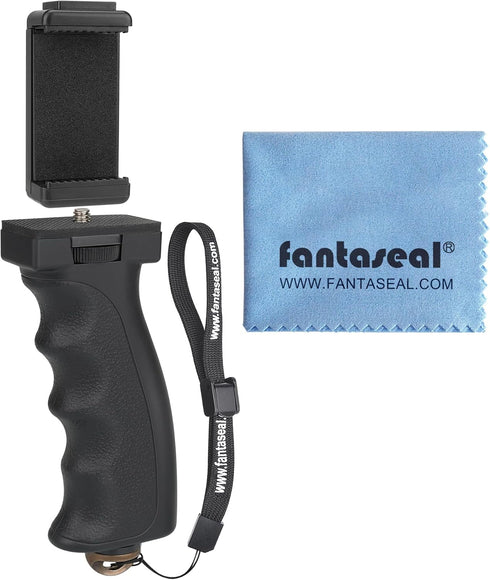 Universal Ergonomic Anti-Falling Cell Phone Smartphone Hand Grip Stabilizer w/Safety Strap, Portable Selfie Stick Handheld Vlogging Holder Mount f...