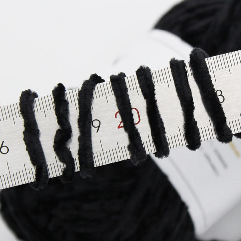 NICEEC 3 Skeins Soft Chenille Yarn Blanket Yarn for Knitting Fancy Yarn for Crochet Weaving DIY Craft Total Length 3×85m (3×93yds, 3×50g)_Black...