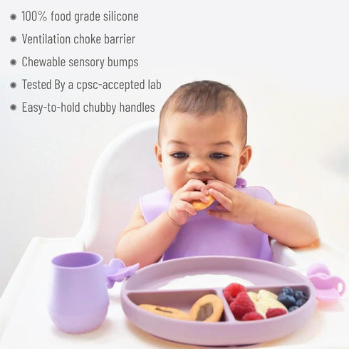 Silicone Baby Spoons Baby Led Weaning 6+ Months - First Stage Baby Self Feeding Supplies - Infant Toddler Utensils - Self Feeding Tips Handbook - ...