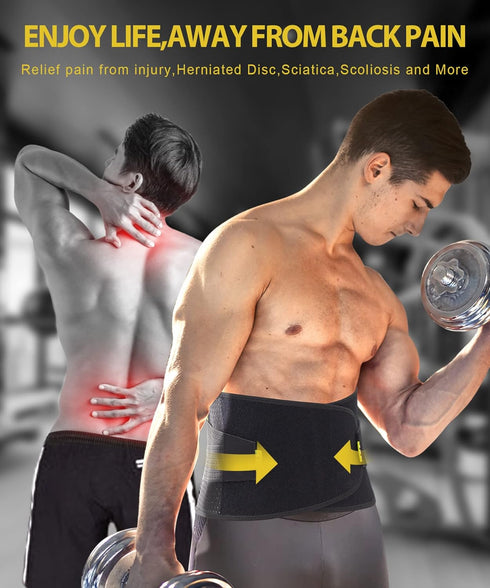 BERTER Lower Back Brace for Lower Back Pain Relief Sciatica for Men & Women, Adjustable Breathable Lumbar Back Support Belt for Herniated Disc, Sc...