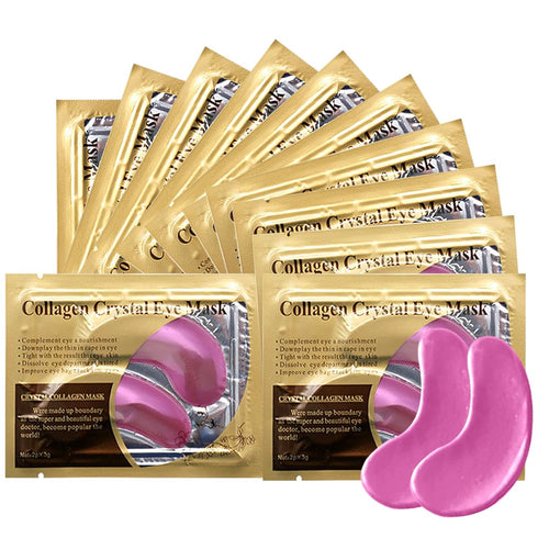 Pink Collagen Eye Mask, 30 Pairs Crystal Gold Under Eye Patches For Puffy Eyes and Dark Circles – Look Less Tired and Reduce Wrinkles and Fine Lin...