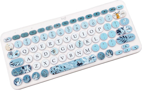 Silicone Keyboard Cover Skin for Logitech K380/Pebble Keys 2 K380s Multi-Device Bluetooth Keyboard, Gray Blue Flowers...