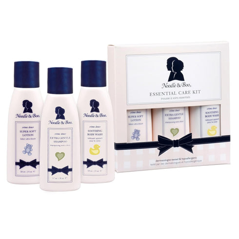 Noodle & Boo Essential Care 3 Piece Kit Super Soft Baby Lotion(2 Oz), Extra Gentle Shampoo(2 Oz) and Soothing Body Wash(2 Oz)...