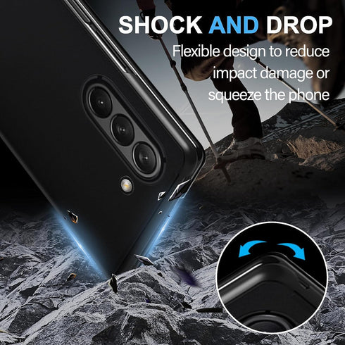Cases for Samsung Galaxy Z Fold 6 5G Leather Case Clear View Makeup Mirror Flip Cover, Galaxy Z Fold 6 5G Phone Case with Kickstand Shockproof Pro...