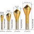 KEWAYO 4pcs Titanium Coated Countersink Chamfer Tool Deburring Tool Set Metal Wood Drill Bits Zhongbo Business...