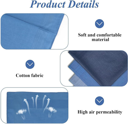 15.7" Cotton Navy Blue Pocket Squares for Men, Machine Wash Soft Gentlemen Handkerchiefs Hankie for Formal Daily Use...