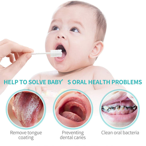 Dearlomum Baby Tongue Cleaner, Newborn Toothbrush, 96PCS Disposable Infant Toothbrushes, Gauze Gum Cleaner Toothbrush Baby Oral Cleaning Stick Den...
