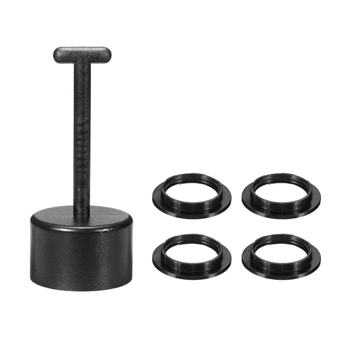 MECCANIXITY E26/E27 Socket Ring Removal Tool T Type with Lamp Shade Socket Rings for Medium Base, Light Replacing Accessories, Black Pack of 5...