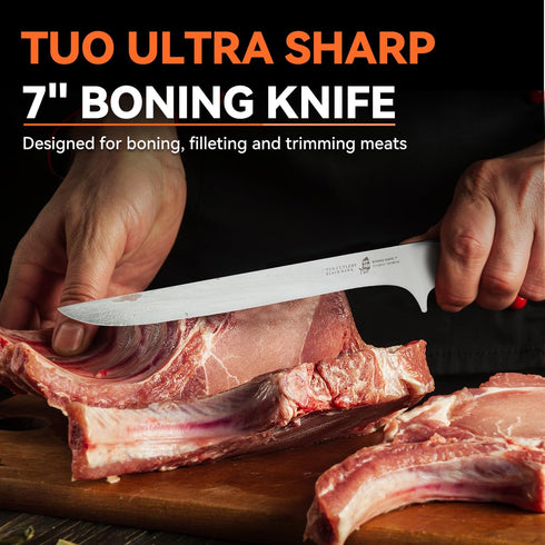 TUO Boning Knife - 7 inch Fillet Knife Flexible Kitchen Knives - German HC Steel Blade for Poultry and Fillet Fish - Full Tang Pakkawood Handle - ...