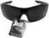 Locs Men's Rectangular Hardcore Black Wrap 63mm Sunglasses (Cursive Logo)...