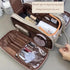 Multi-Functional Leather Cosmetic Organizer Bag - Waterproof Makeup Storage for Home and Travel - Nail Polish, Brush Holder, Skincare Essentials C...