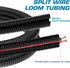 Nippon America 3/4" X 20 ft Split Wire Loom Flex-Guard Convoluted Tubing (LM-34-20), Protective Split Cable Sleeves for Automotive Home Industrial...