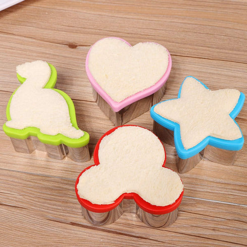 Sandwich Cutter Set, Including 4 Sandwich Cutters Shaped Like Dinosaur, Star and Heart and 8 Vegetable Cutters, Suitable For Children...
