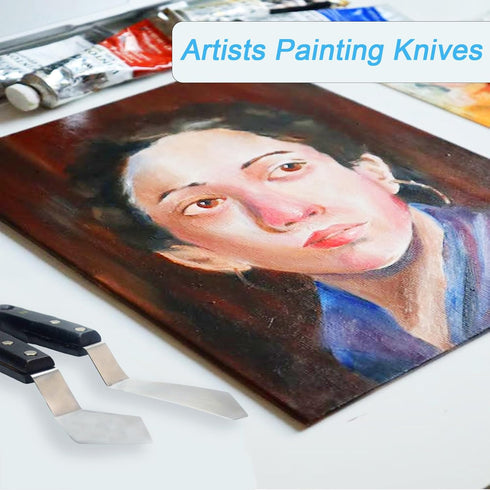 5PCS Paint Knife Large Palette Knives Set Stainless Steel Spatula Pallet Knife Color Mixing Art Supplies for Oil, Acrylic, Canvas, Watercolor Pain...