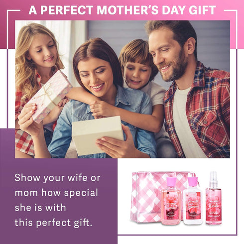 Bath & Body Care Travel Set - Home Spa Set with Body Lotion, Shower Gel and Fragrance Mist (Japanese Cherry Blossom)...