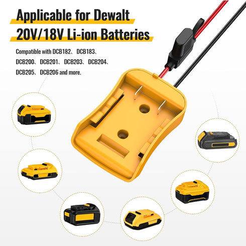 Power Wheels Adapter for Dewalt 20V Battery Adapter, Power Wheels Battery Conversion Kit with Fuse Holder and Wire Harness Connector Compatible wi...