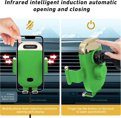 Wireless Car Charger Mount,15W Qi Fast Charger, Wireless Car Charger Smart Sensor Air Vent, Automatic Clamping Phone Holder for iPhone 13/12/11//X...
