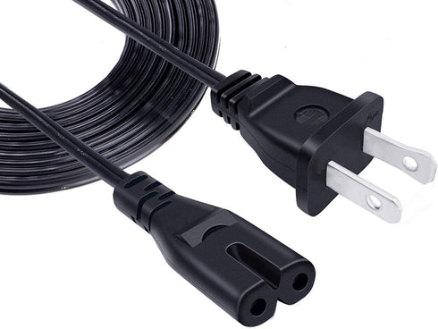 Power Cord for TCL Roku TV 55FS4690 LE50FHDE3010M 40FS3800 40FS4610R 55FS4610R 50FS3800 32S3700 32S331 40FD2700 Replacement 2 Prong Power Cord 8ft...